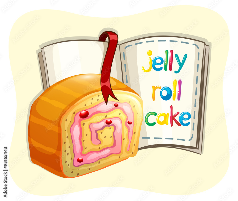 Jelly roll cake and a book