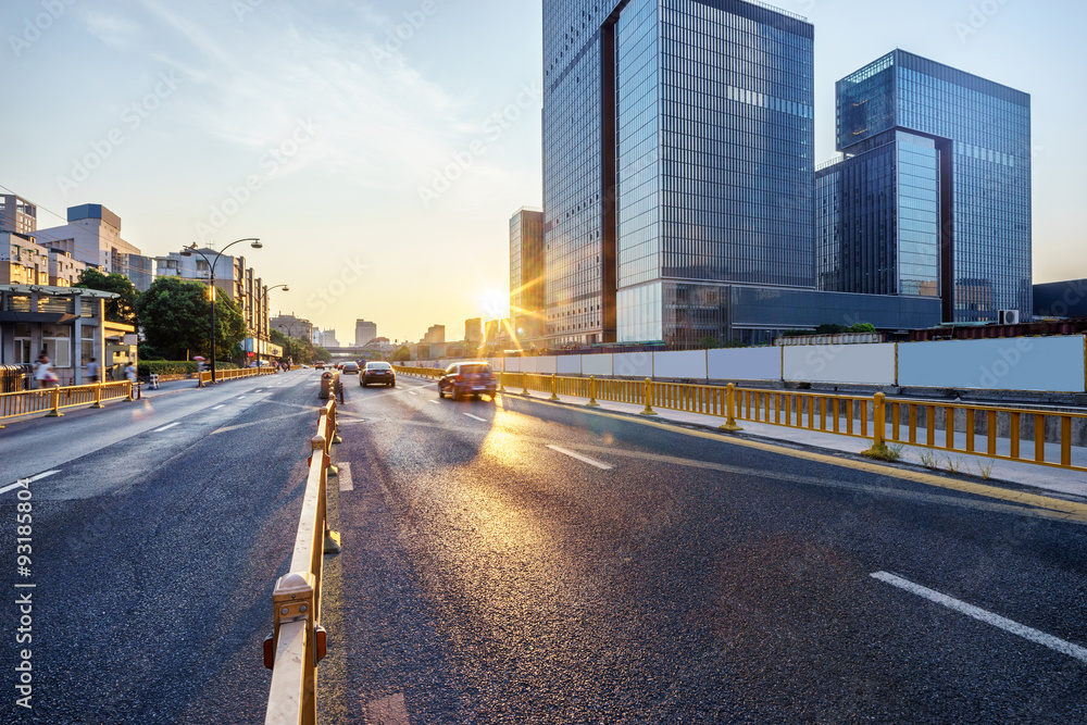 asphalt road of a modern city