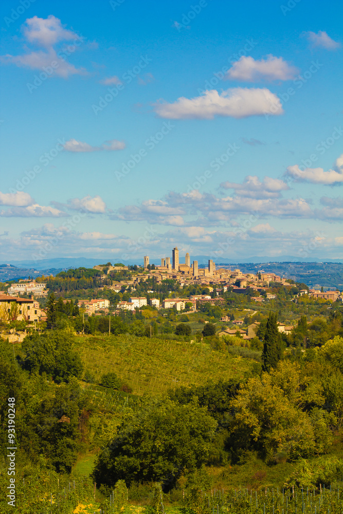 Villaggio medievale toscano tra i vigneti