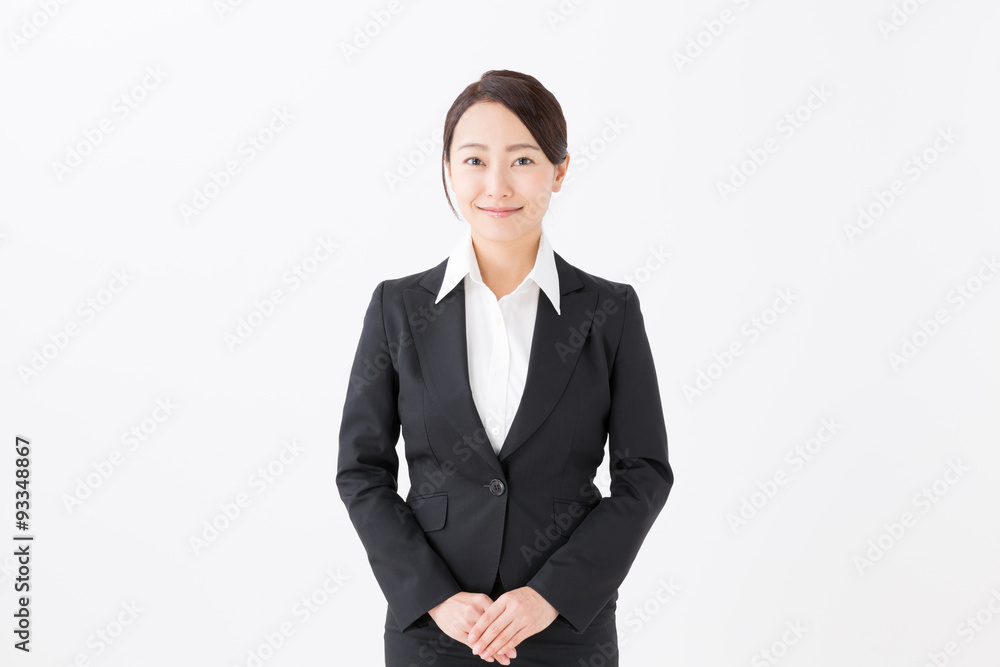 portrait of asian businesswoman isolated on white background