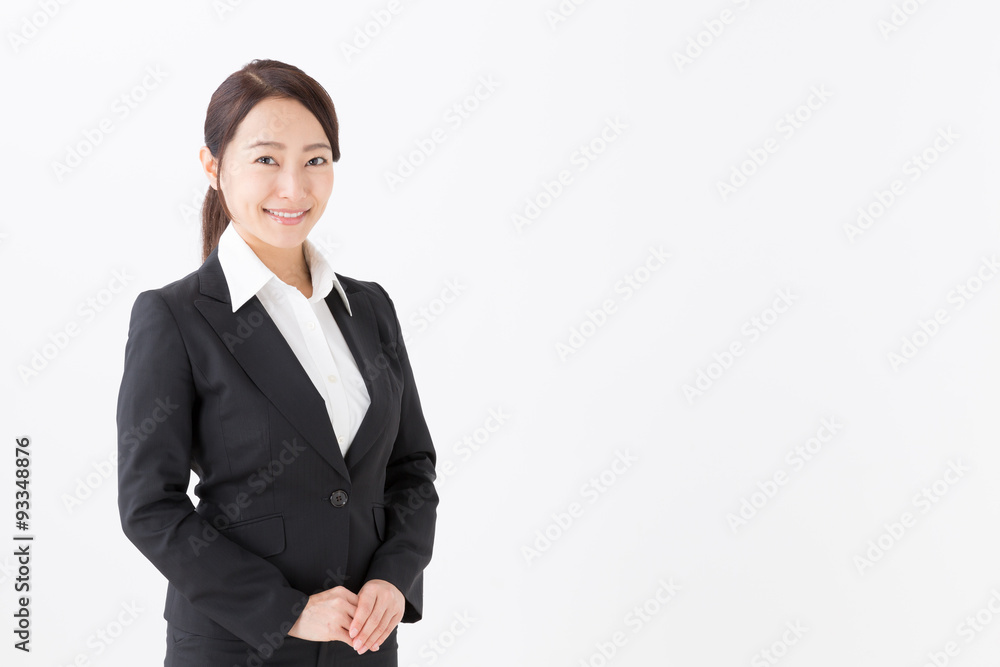 portrait of asian businesswoman isolated on white background