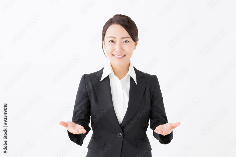 portrait of asian businesswoman isolated on white background