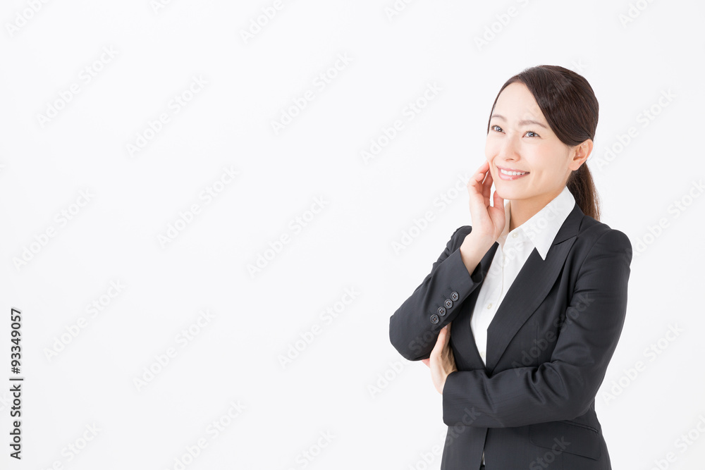 portrait of asian businesswoman isolated on white background