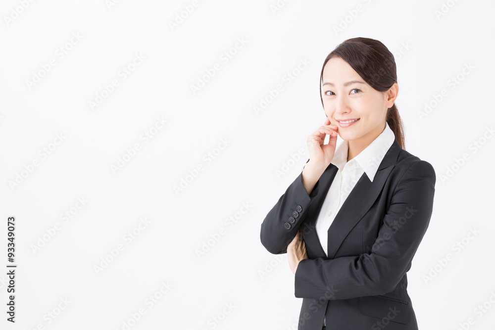 portrait of asian businesswoman isolated on white background