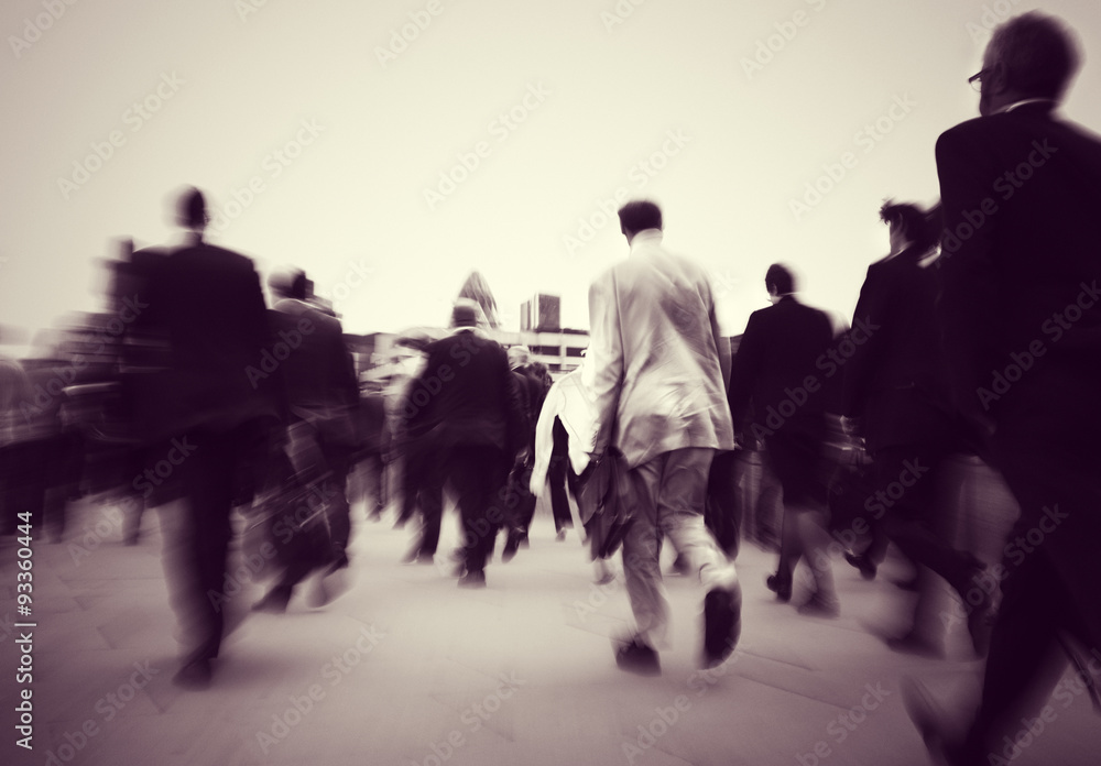 Business People Commuter Cityscape Rush Hour Concept