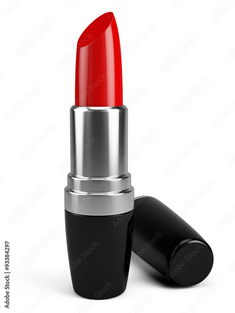 Red lipstick isolated on white