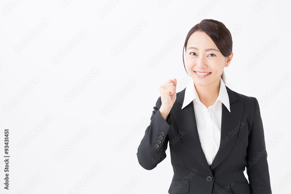 portrait of asian businesswoman on white background