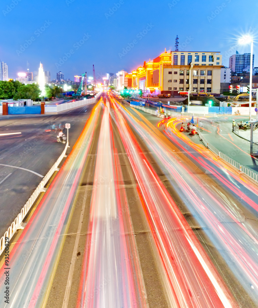 城市夜景鸟瞰图