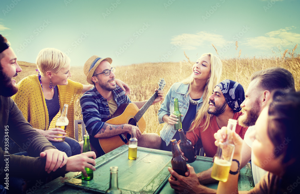 Diverse People Friends Hanging Out Concept