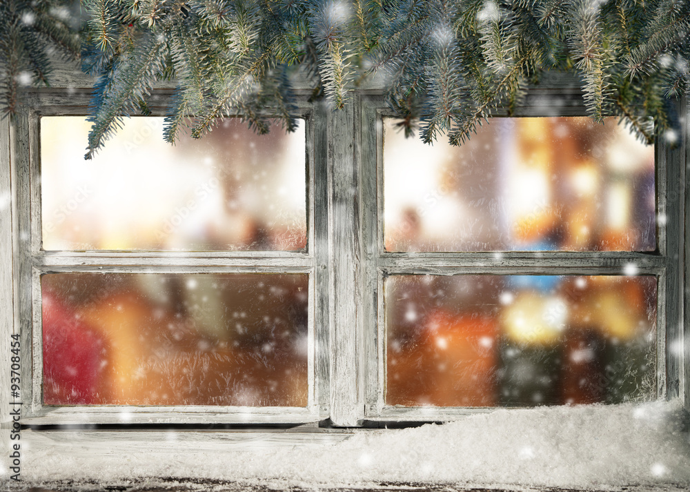 Winter window view