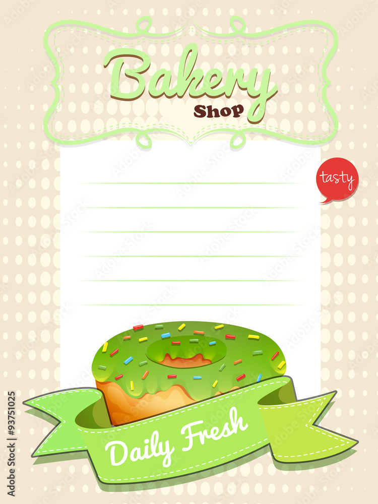 Line paper design with green donut