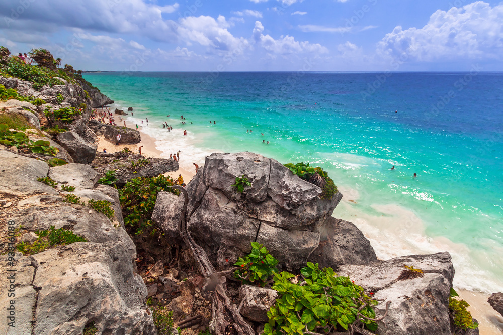 Beautiful beach of Tulum in Mexico