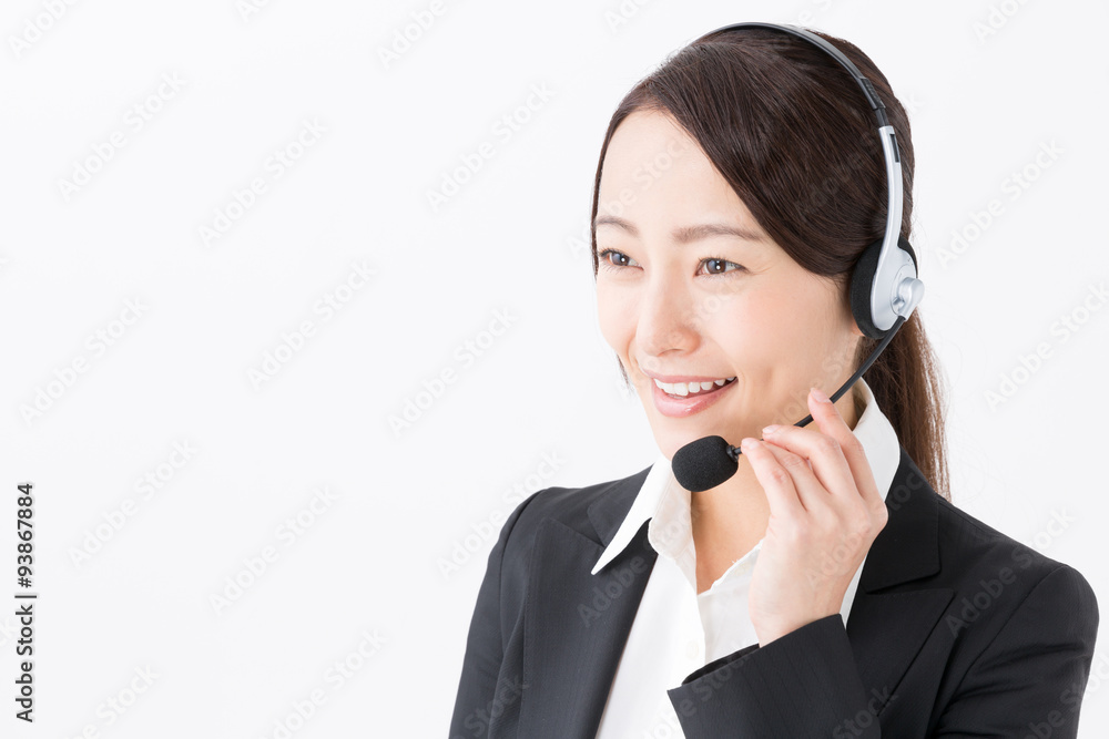 portrait of asian businesswoman on white background