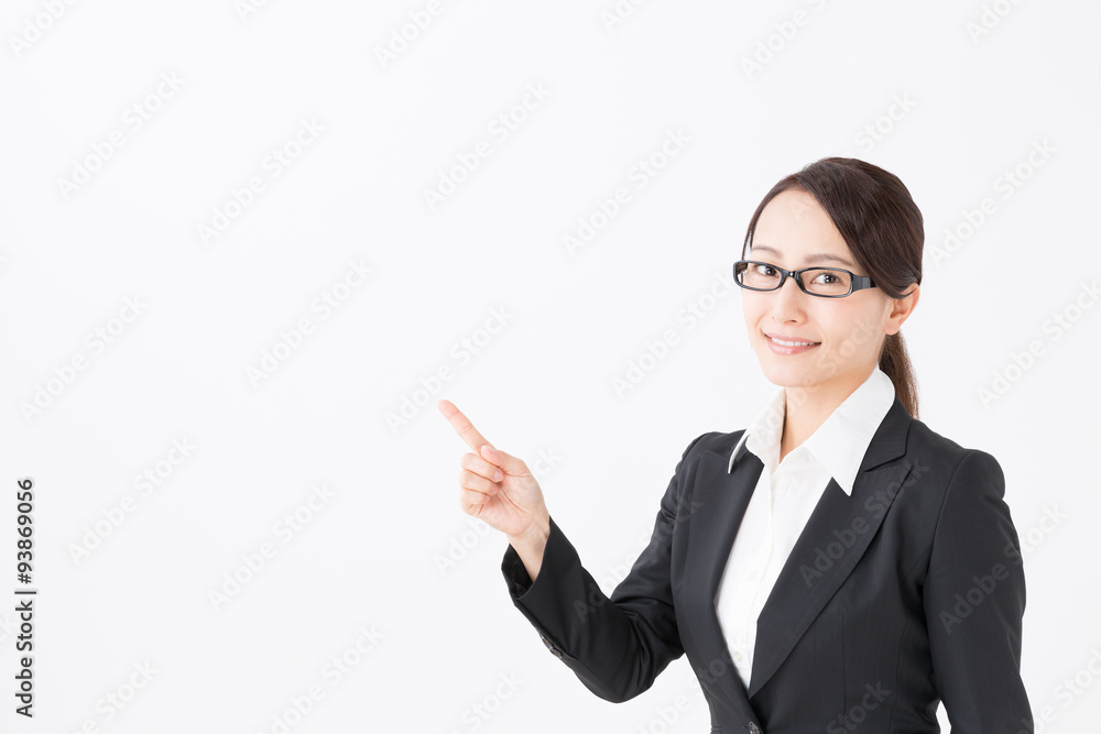 portrait of asian businesswoman on white background