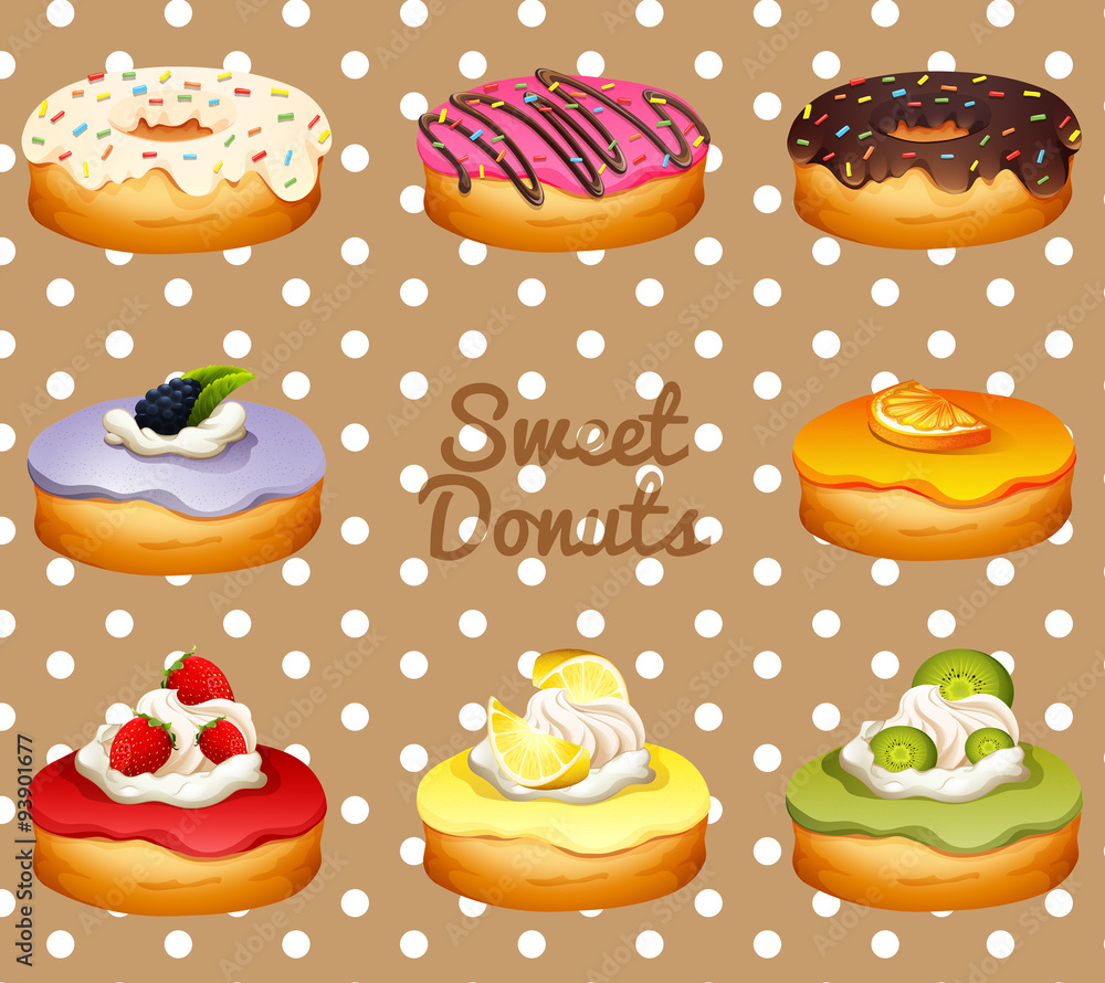 Different flavor of donuts