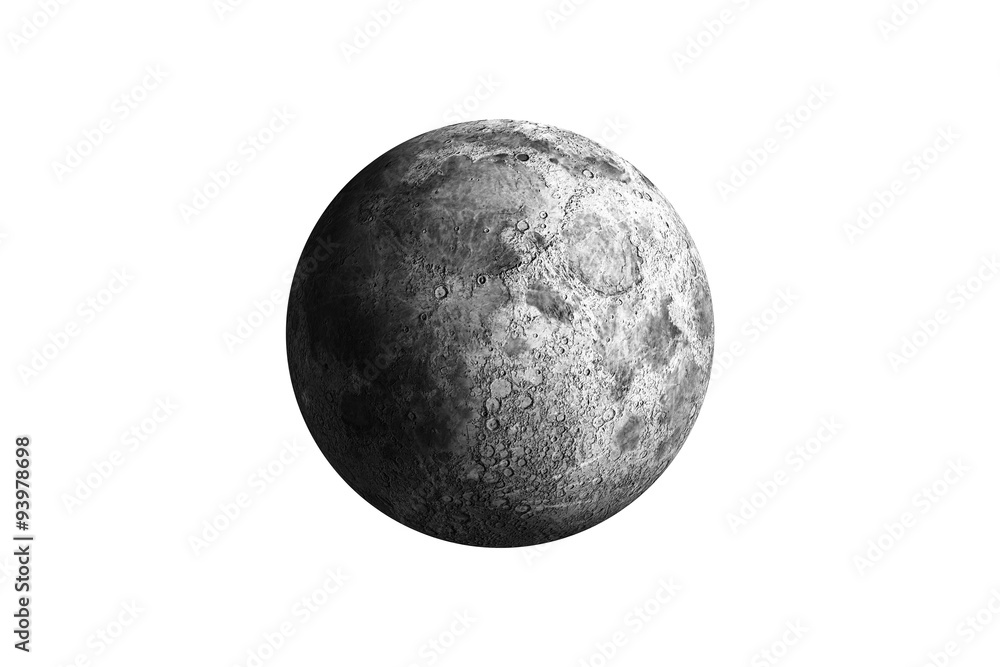 Digitally generated full grey moon