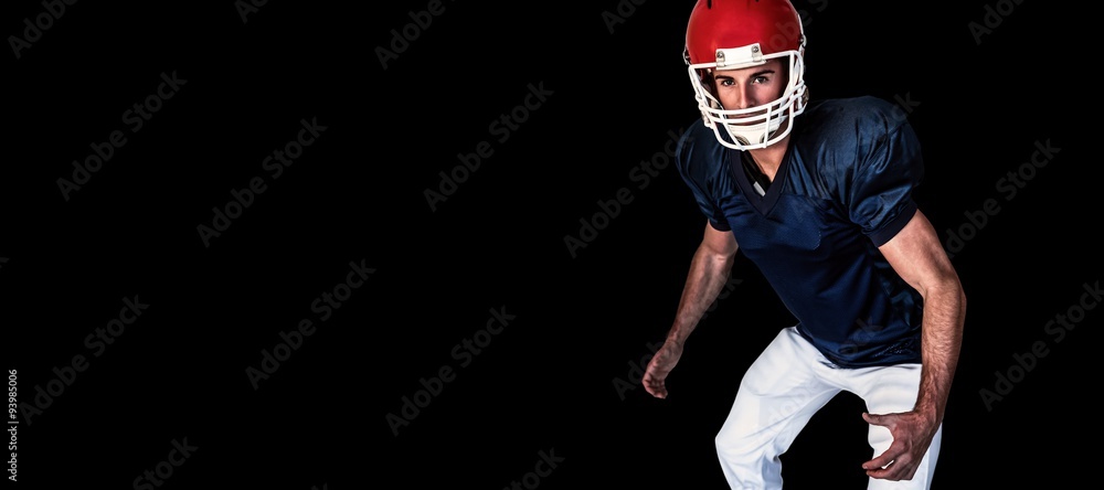 Composite image of portrait of curious rugby player