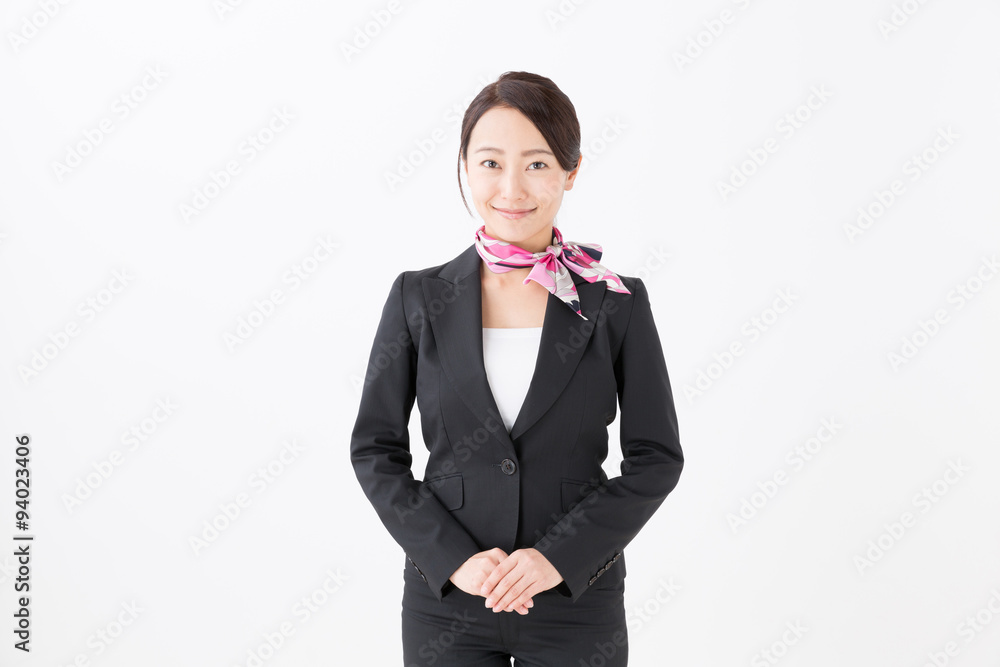 portrait of asian businesswoman on white background