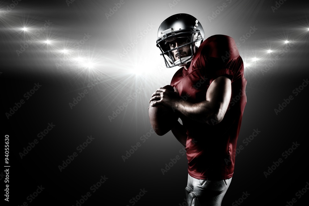 Composite image of american football player