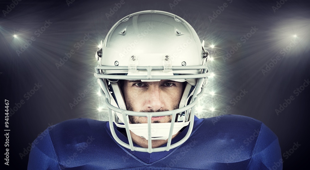 Composite image of portrait of american football player