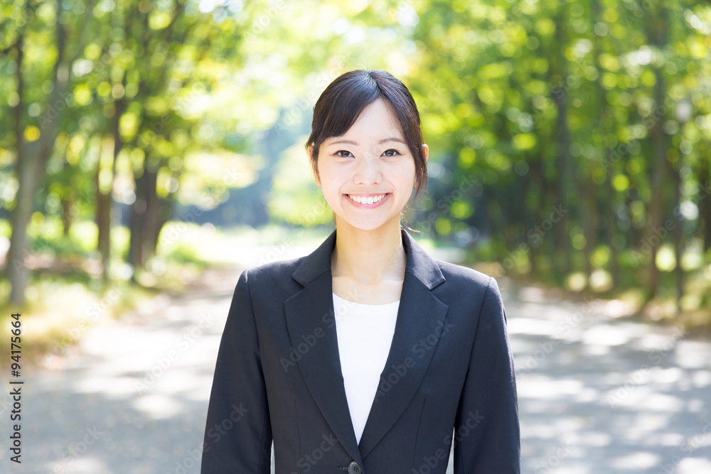 asian businesswoman in the park