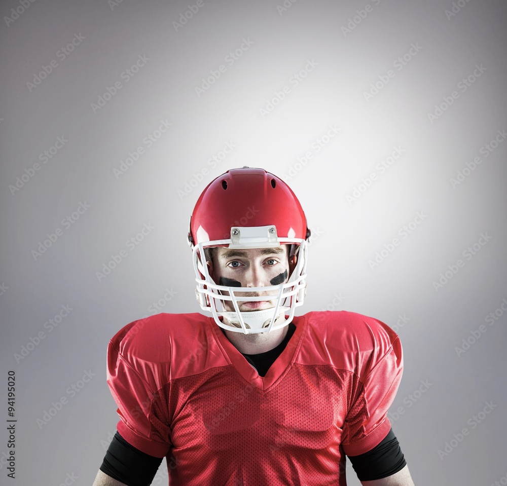 Composite image of portrait of american football player