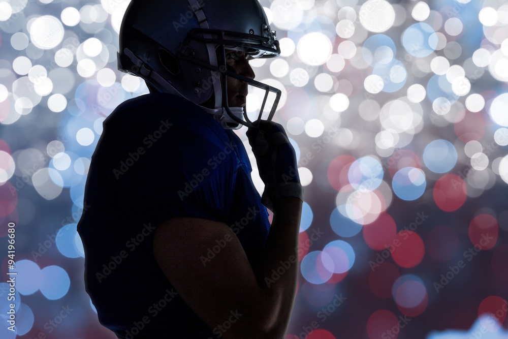 Side view of silhouette american football player