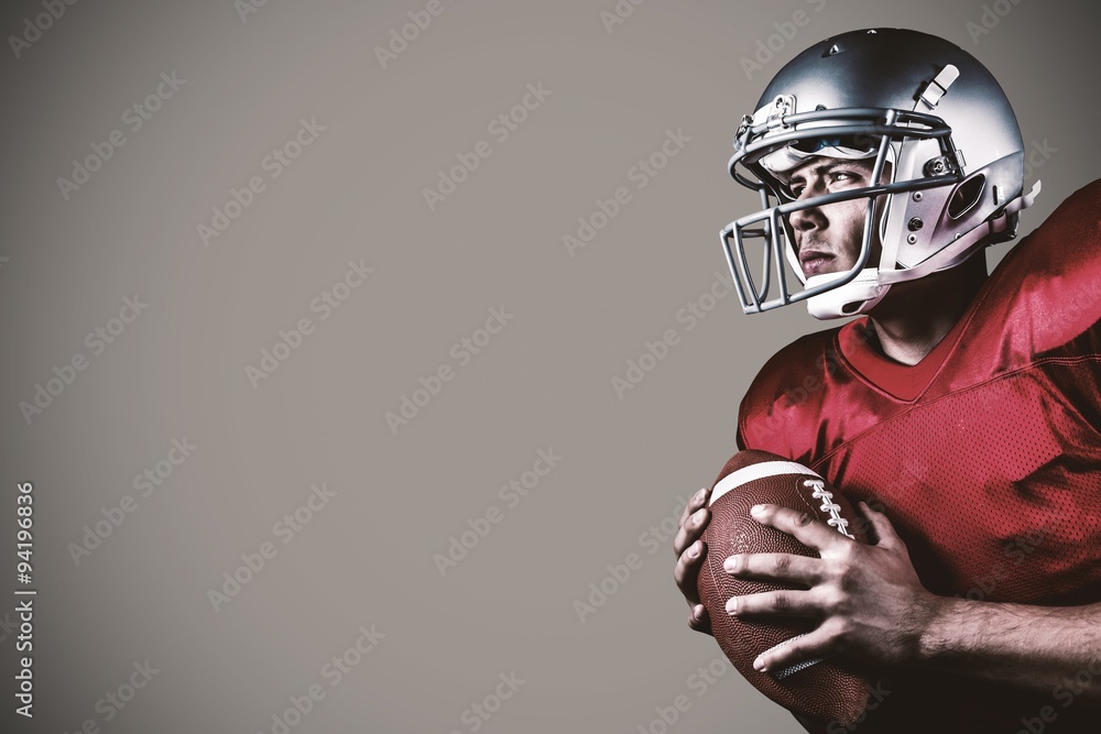 Composite image of american football player