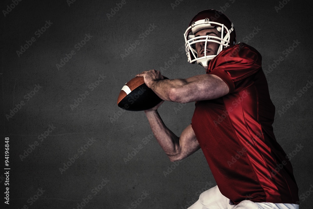 Composite image of rugby player preparing to throw the ball