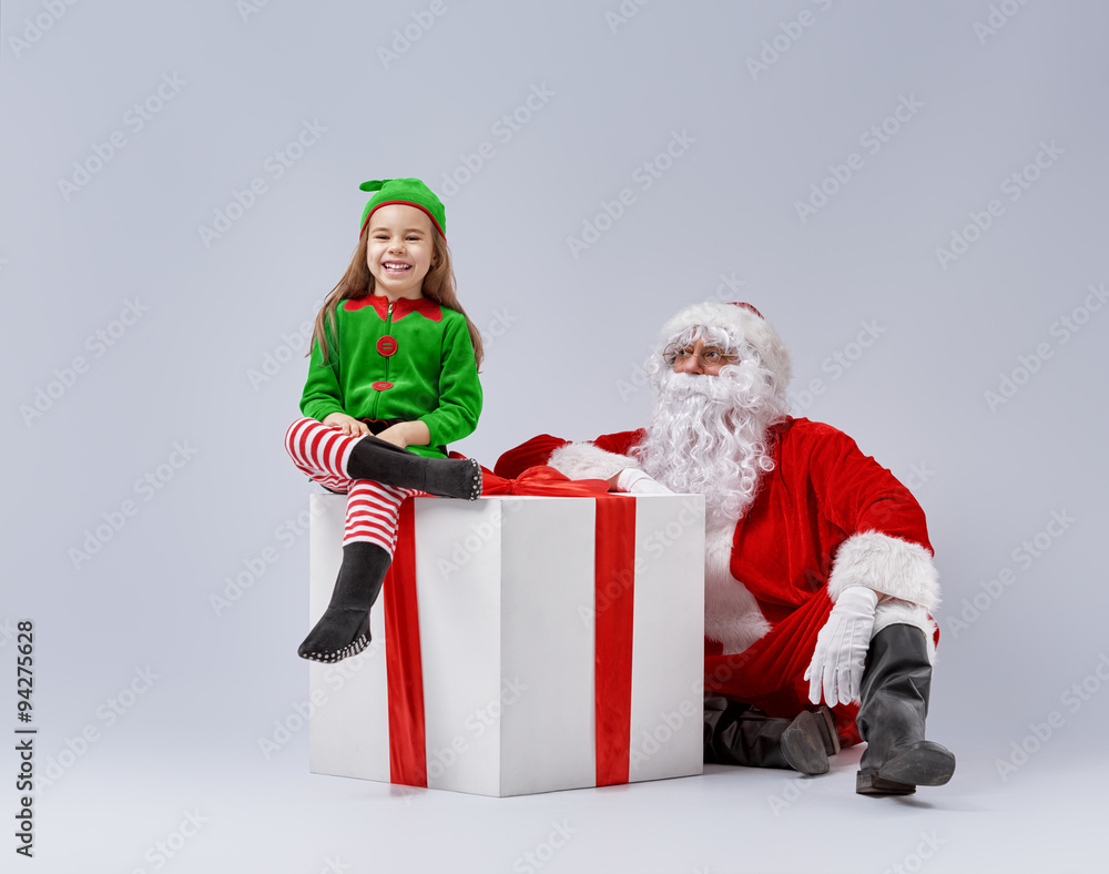 Santa Claus and little girl