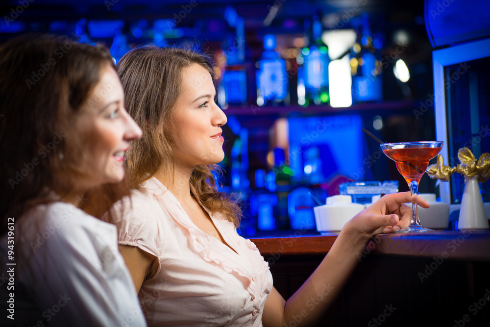 young woman in a bar