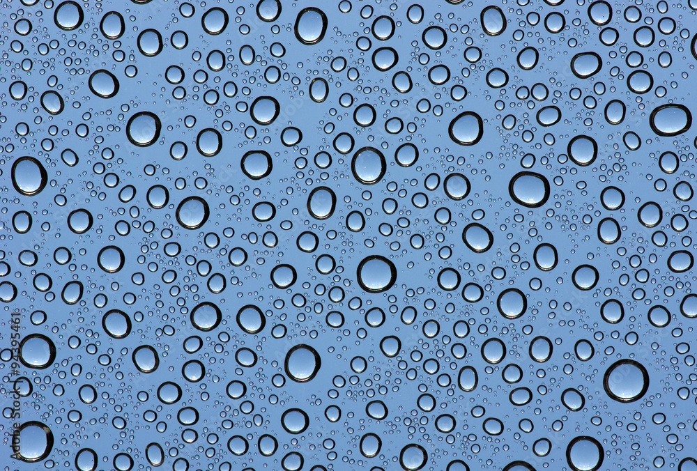  water drops on glass