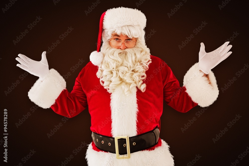 Composite image of portrait of perplexed santa