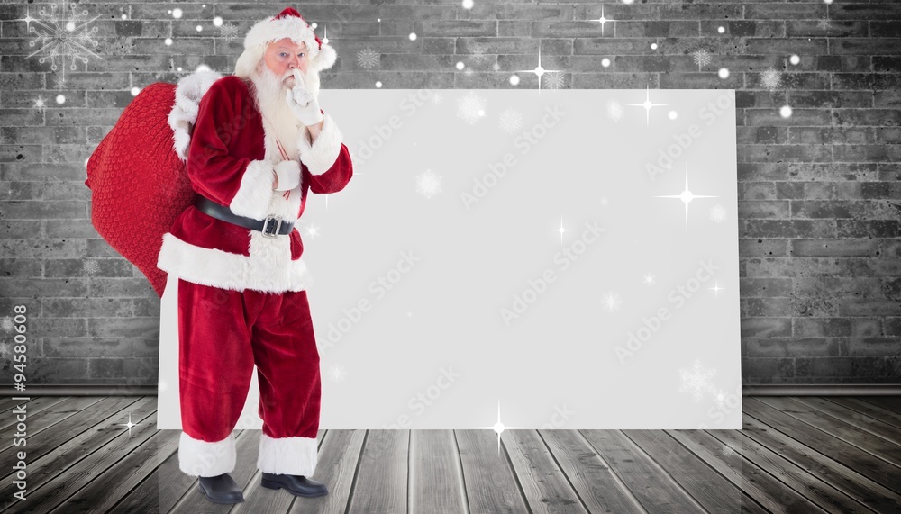 Composite image of santa keeping a secret