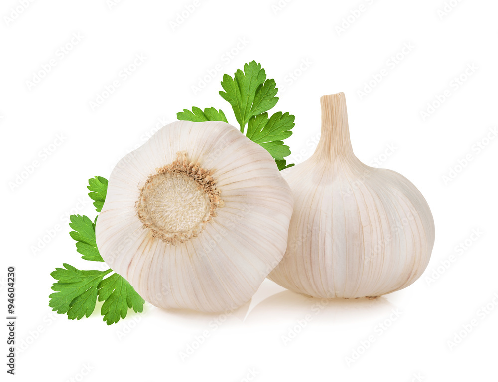 Garlic isolated on white background