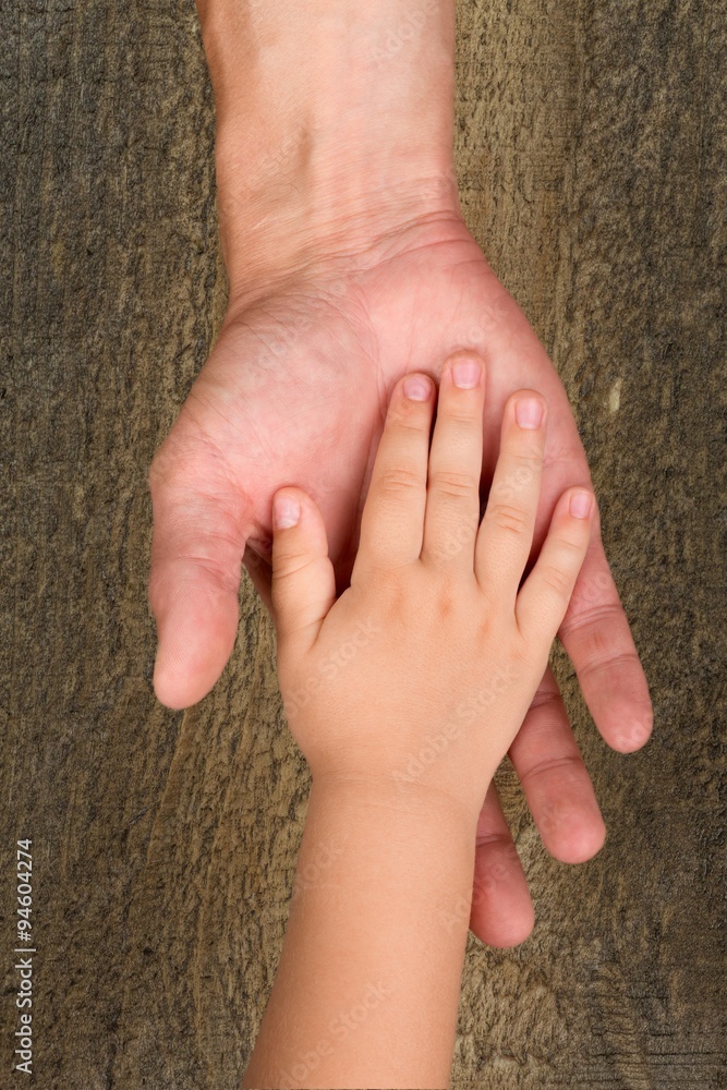 Reaching child hand.