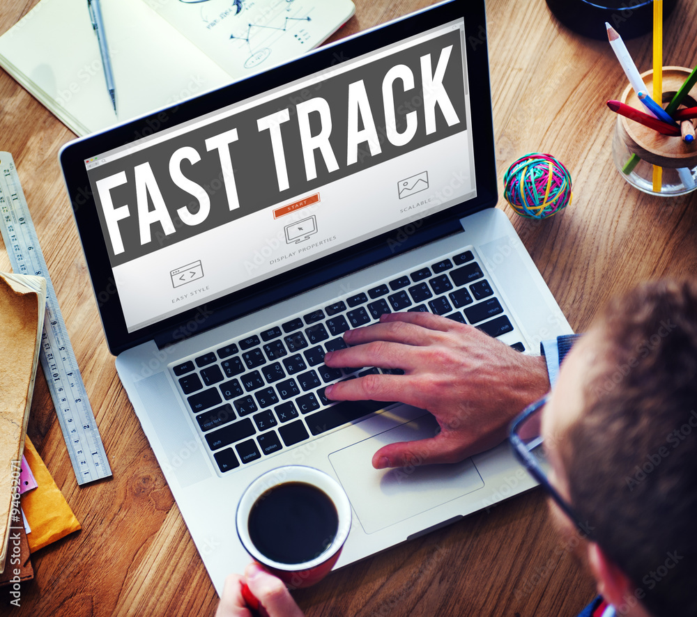 Fast Track Increase Improvement Development Raising Concept