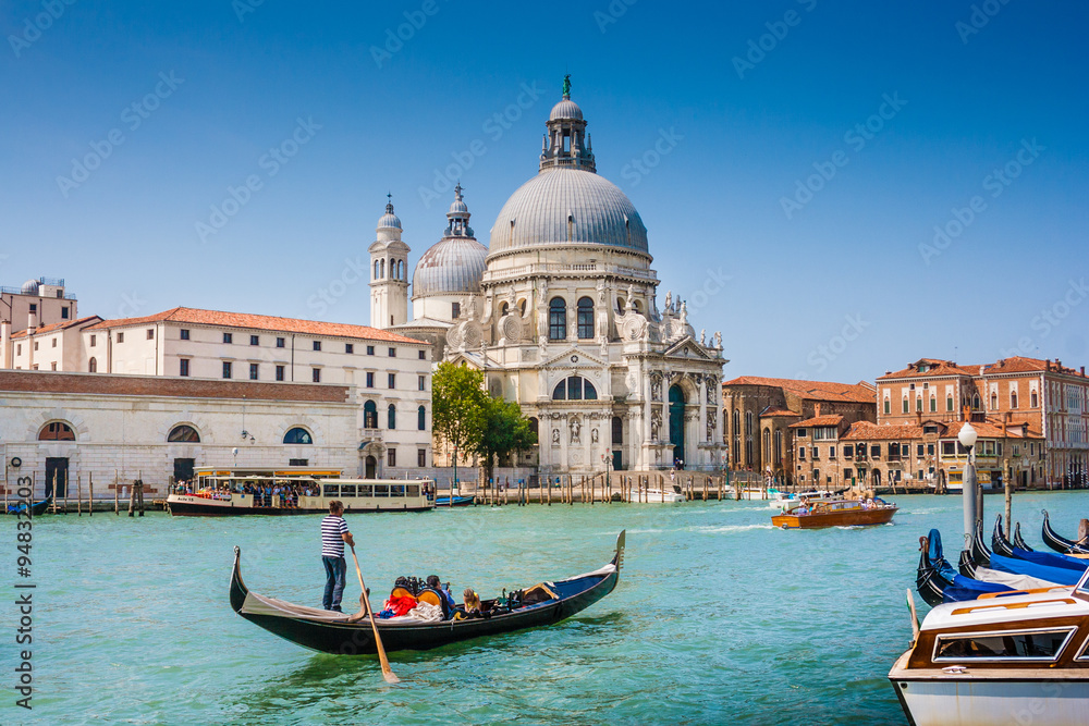 Canal Grande with Basilica di Santa Maria della Salute, Venice, Italy