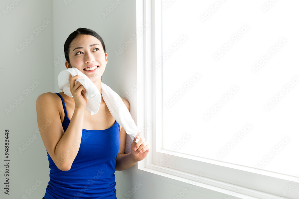 portrait of sporty asian woman 