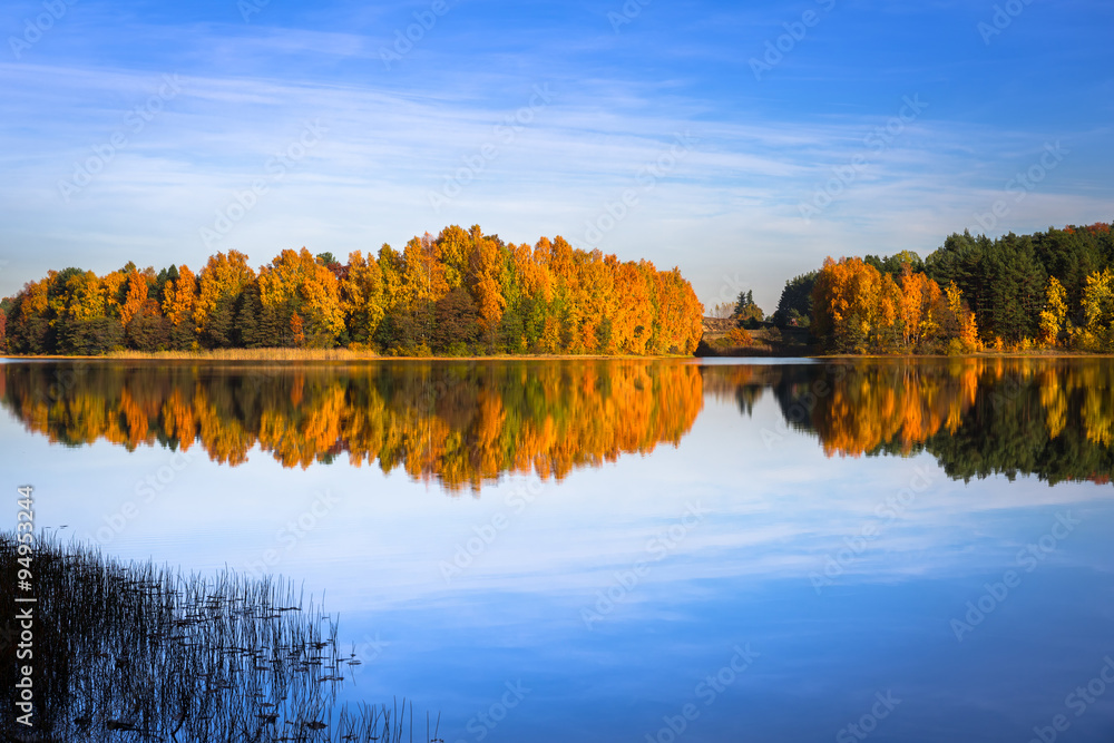 Autumn at the lake in Poland