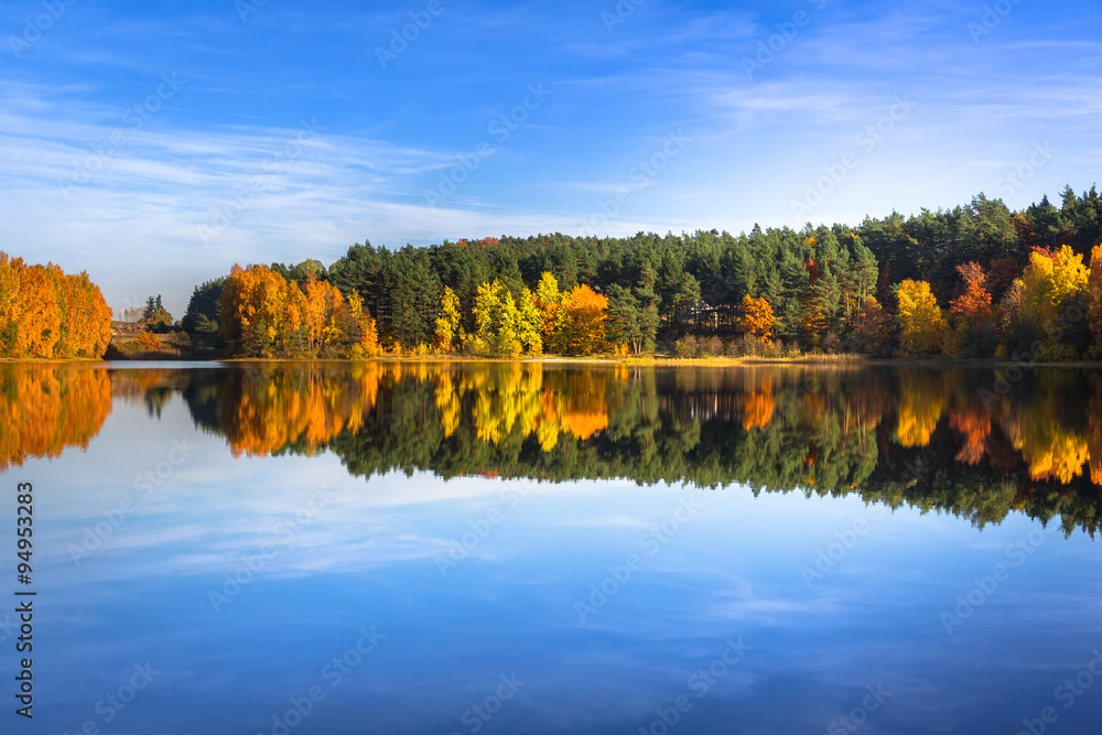 Autumn at the lake in Poland