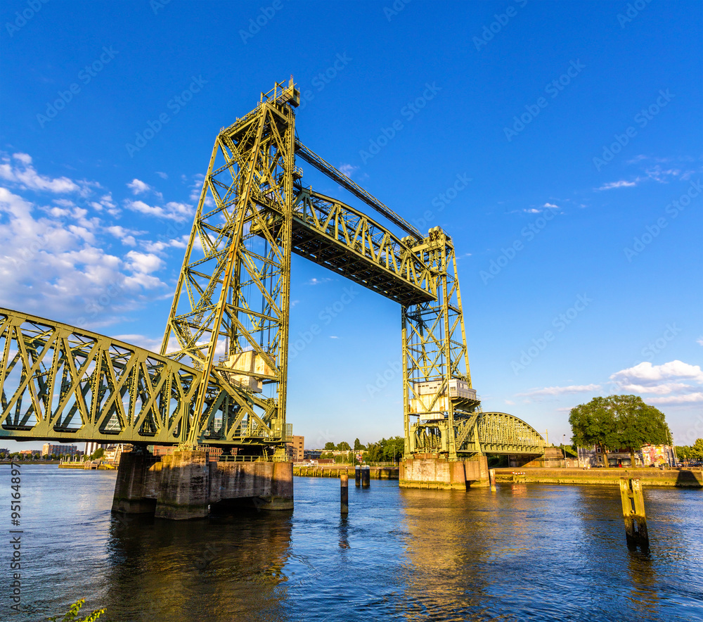 De Hef, an old railway bridge in Rotterdam - The Netherlands