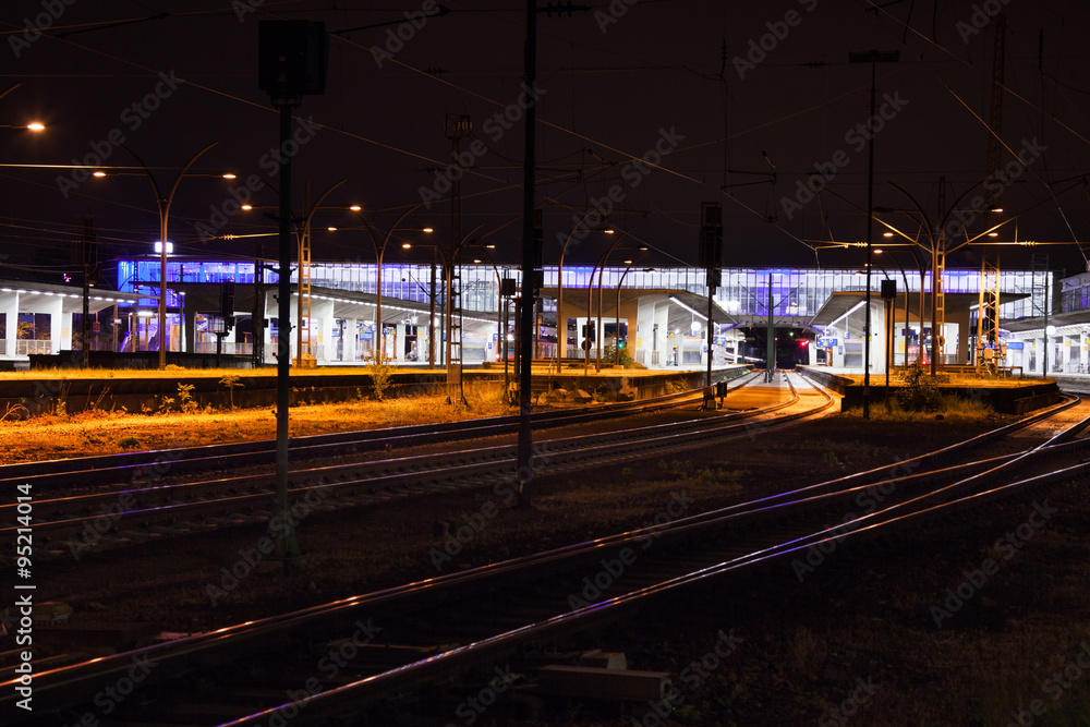 Heidelberg train station during night time