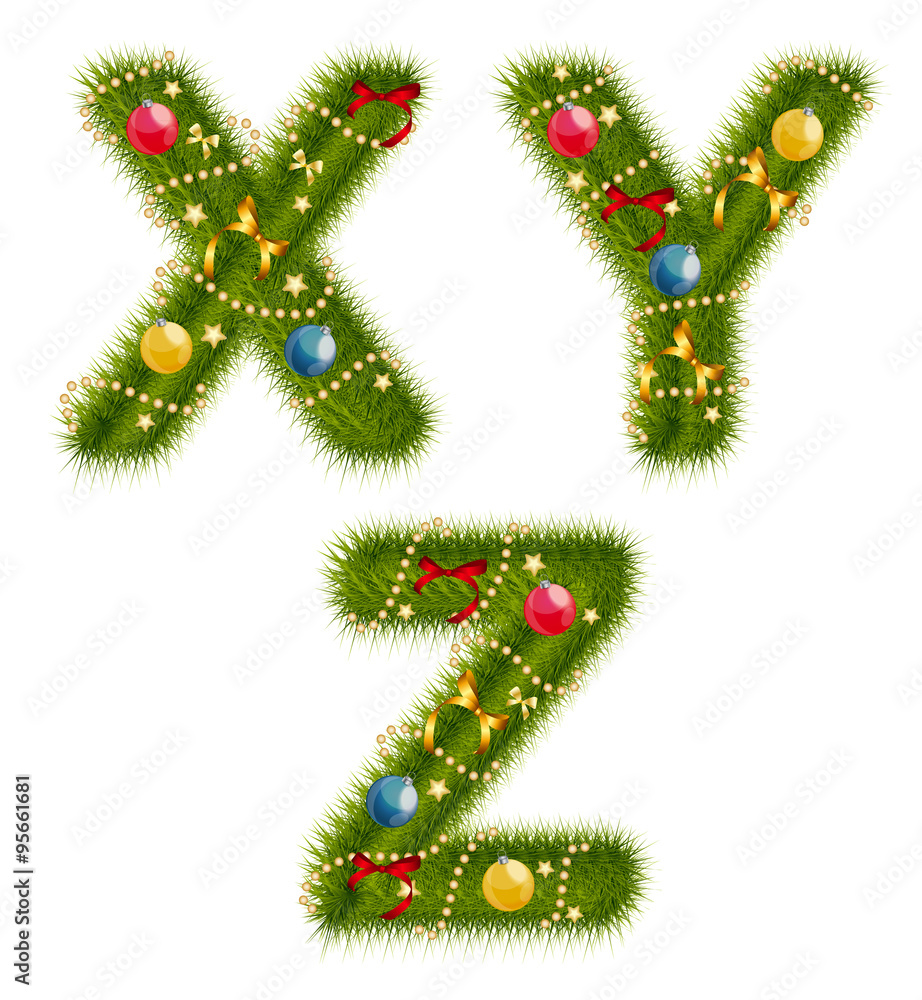 Abstract beauty Christmas and New Year Abc. Vector  Illustration