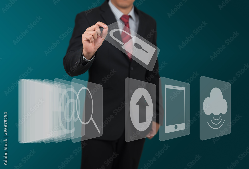 man select computer icon on touch screen