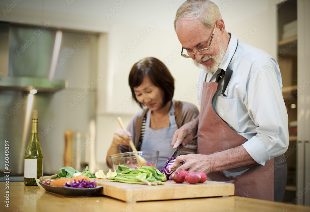 Family Cooking Kitchen Preparation Dinner Concept