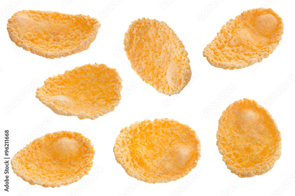 Corn flakes set on white