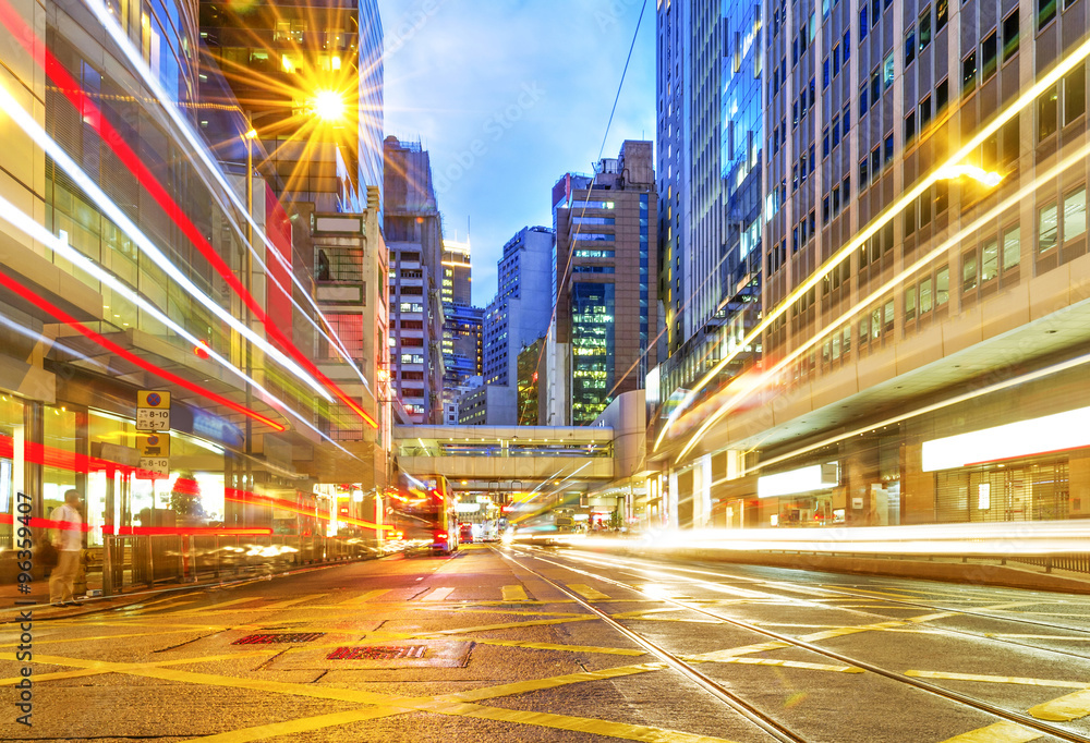 中国香港现代城市之夜