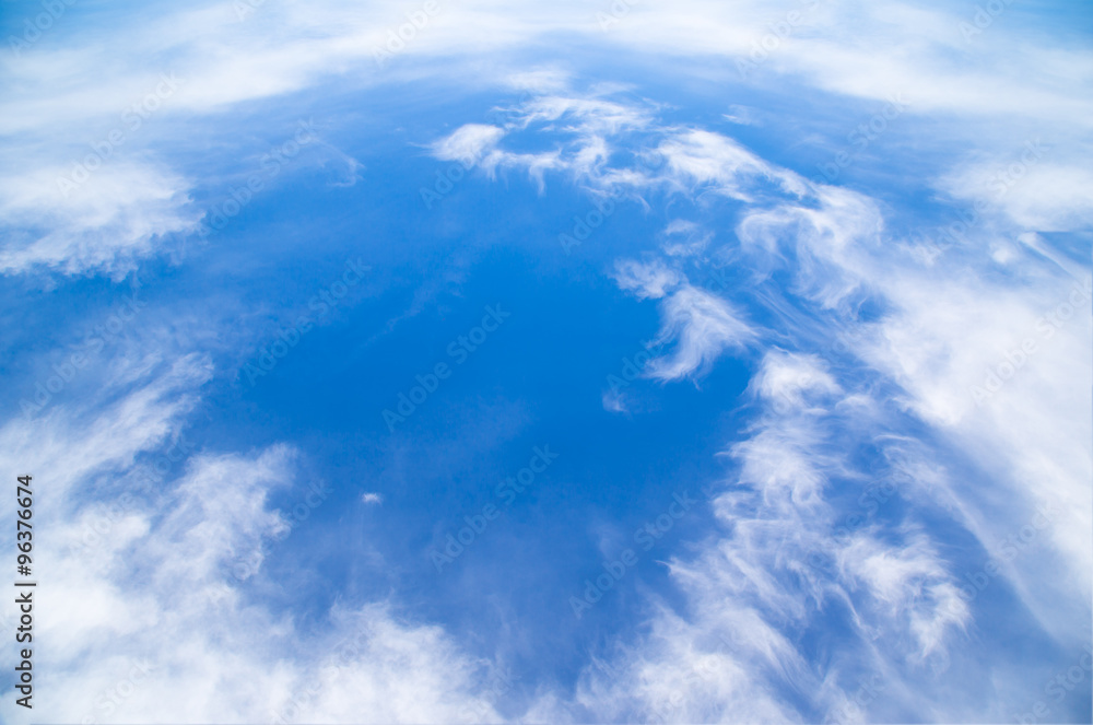 Beautiful shape of cloud on the blue sky in sunshine day