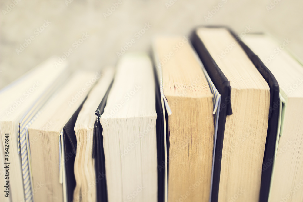 Books standing in a row